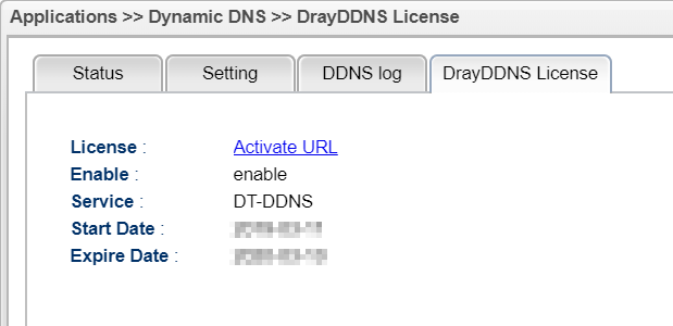 check the license status on Vigor router